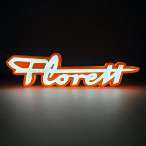 Lampe Kreidler Florett Logo LED Gold/Weiß