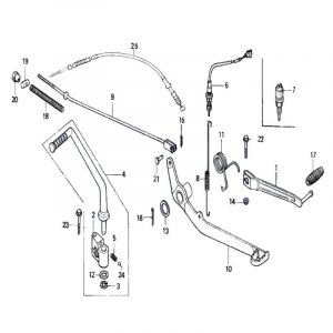 Kickstarter / Schalt / Brems Pedalen Honda MT50