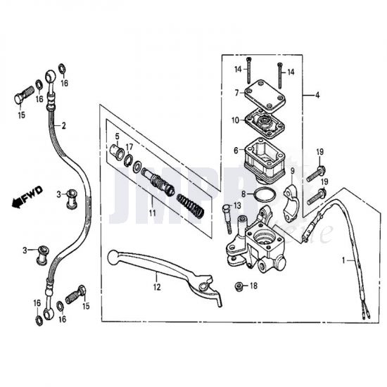 Vorne Bremshebel Honda MB50